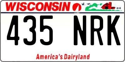 WI license plate 435NRK