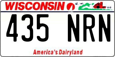WI license plate 435NRN