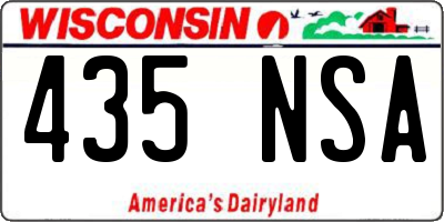 WI license plate 435NSA