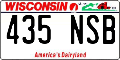 WI license plate 435NSB