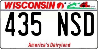 WI license plate 435NSD