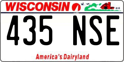 WI license plate 435NSE