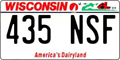 WI license plate 435NSF