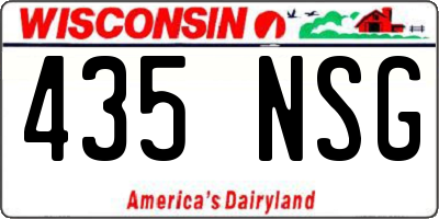 WI license plate 435NSG