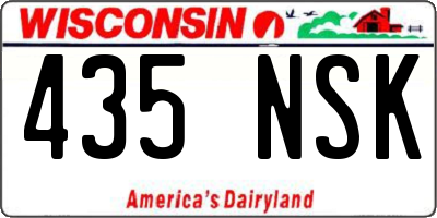 WI license plate 435NSK