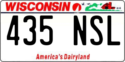 WI license plate 435NSL