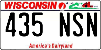 WI license plate 435NSN