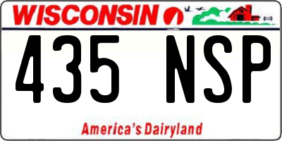 WI license plate 435NSP