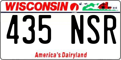 WI license plate 435NSR