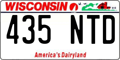 WI license plate 435NTD
