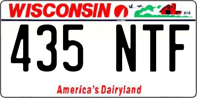 WI license plate 435NTF