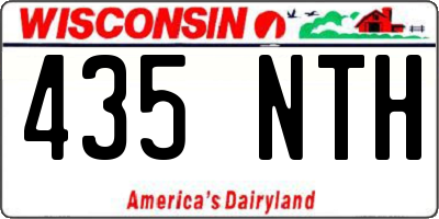 WI license plate 435NTH