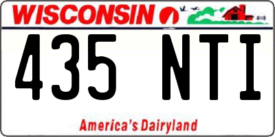 WI license plate 435NTI