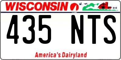 WI license plate 435NTS