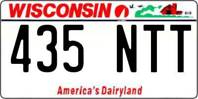 WI license plate 435NTT