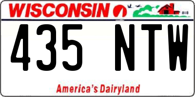 WI license plate 435NTW