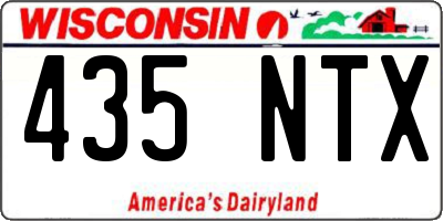 WI license plate 435NTX