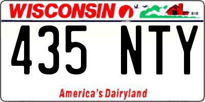 WI license plate 435NTY