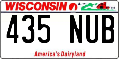 WI license plate 435NUB