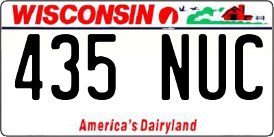 WI license plate 435NUC
