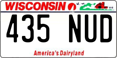 WI license plate 435NUD