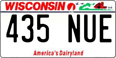 WI license plate 435NUE
