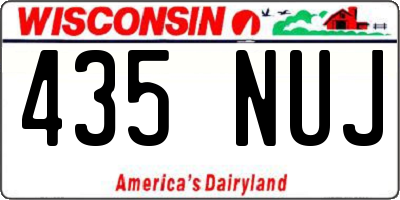 WI license plate 435NUJ