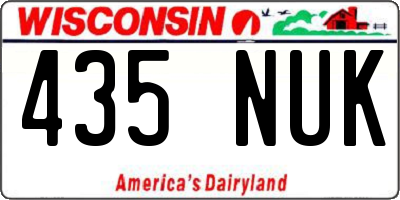WI license plate 435NUK
