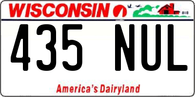 WI license plate 435NUL