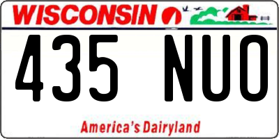 WI license plate 435NUO