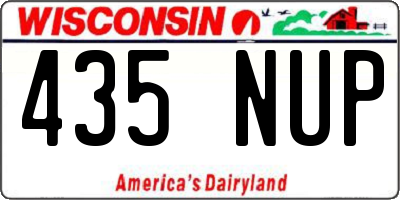 WI license plate 435NUP