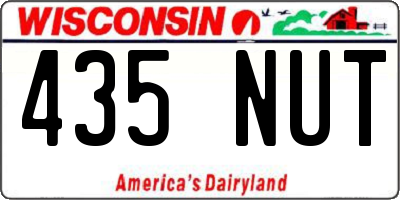 WI license plate 435NUT