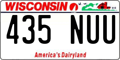 WI license plate 435NUU