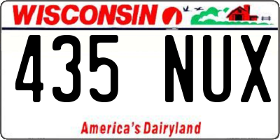 WI license plate 435NUX