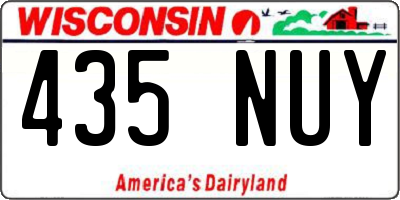 WI license plate 435NUY