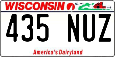 WI license plate 435NUZ