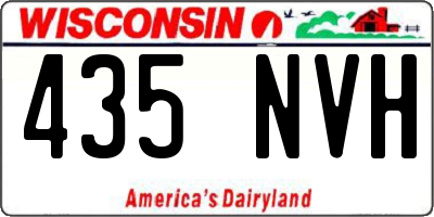 WI license plate 435NVH