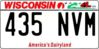 WI license plate 435NVM