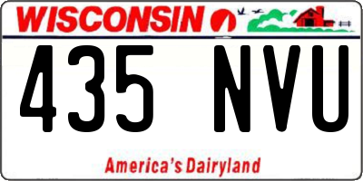 WI license plate 435NVU