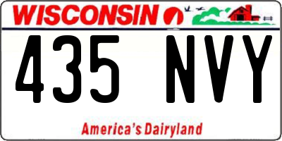 WI license plate 435NVY