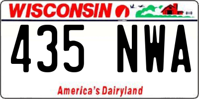 WI license plate 435NWA