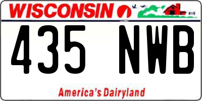 WI license plate 435NWB