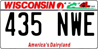 WI license plate 435NWE