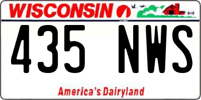 WI license plate 435NWS