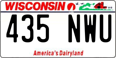 WI license plate 435NWU