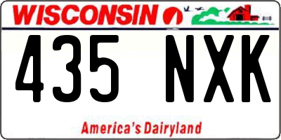 WI license plate 435NXK