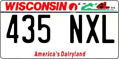 WI license plate 435NXL