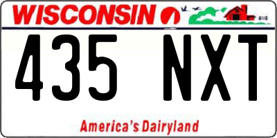 WI license plate 435NXT
