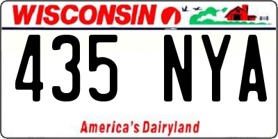WI license plate 435NYA