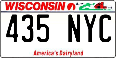 WI license plate 435NYC